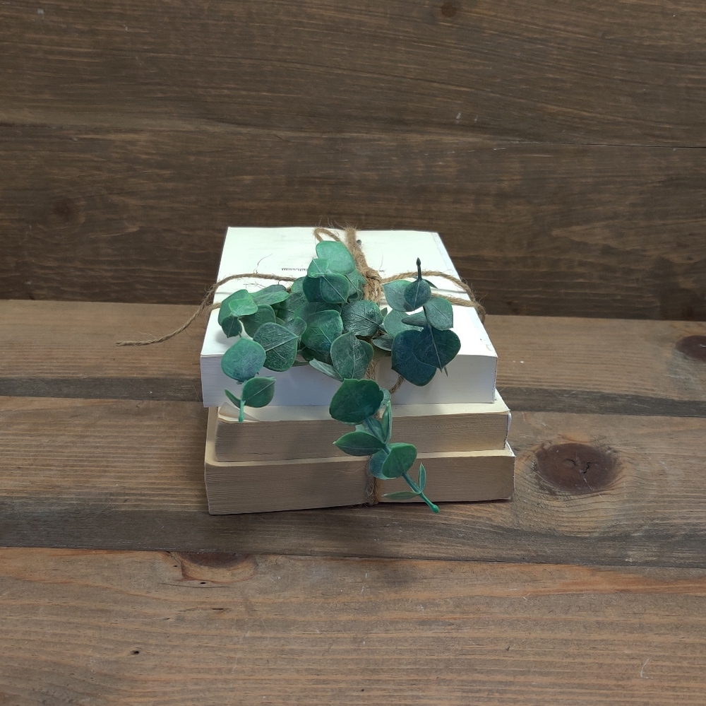 Handmade book stack with greenery - Picture 4 of 6